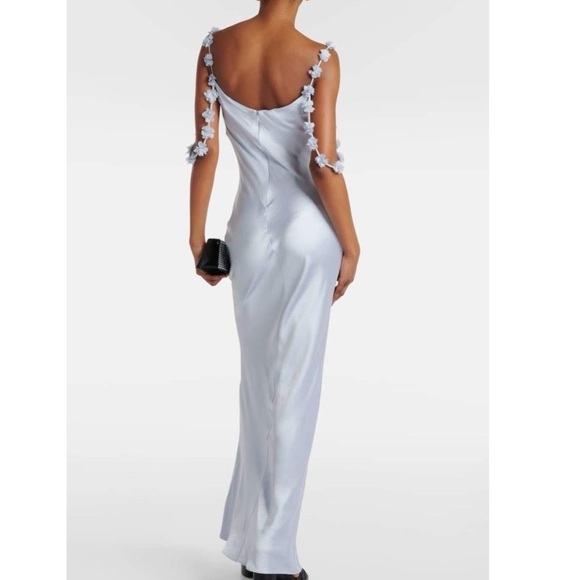 Satin flower maxi dress - Picture 2 of 6